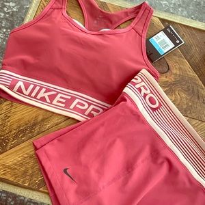 Nike pro bra and shorts